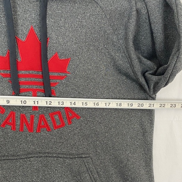 Adidas Dark Gray Hoodie Sweatshirt with Red Canada Design - Picture 6 of 12